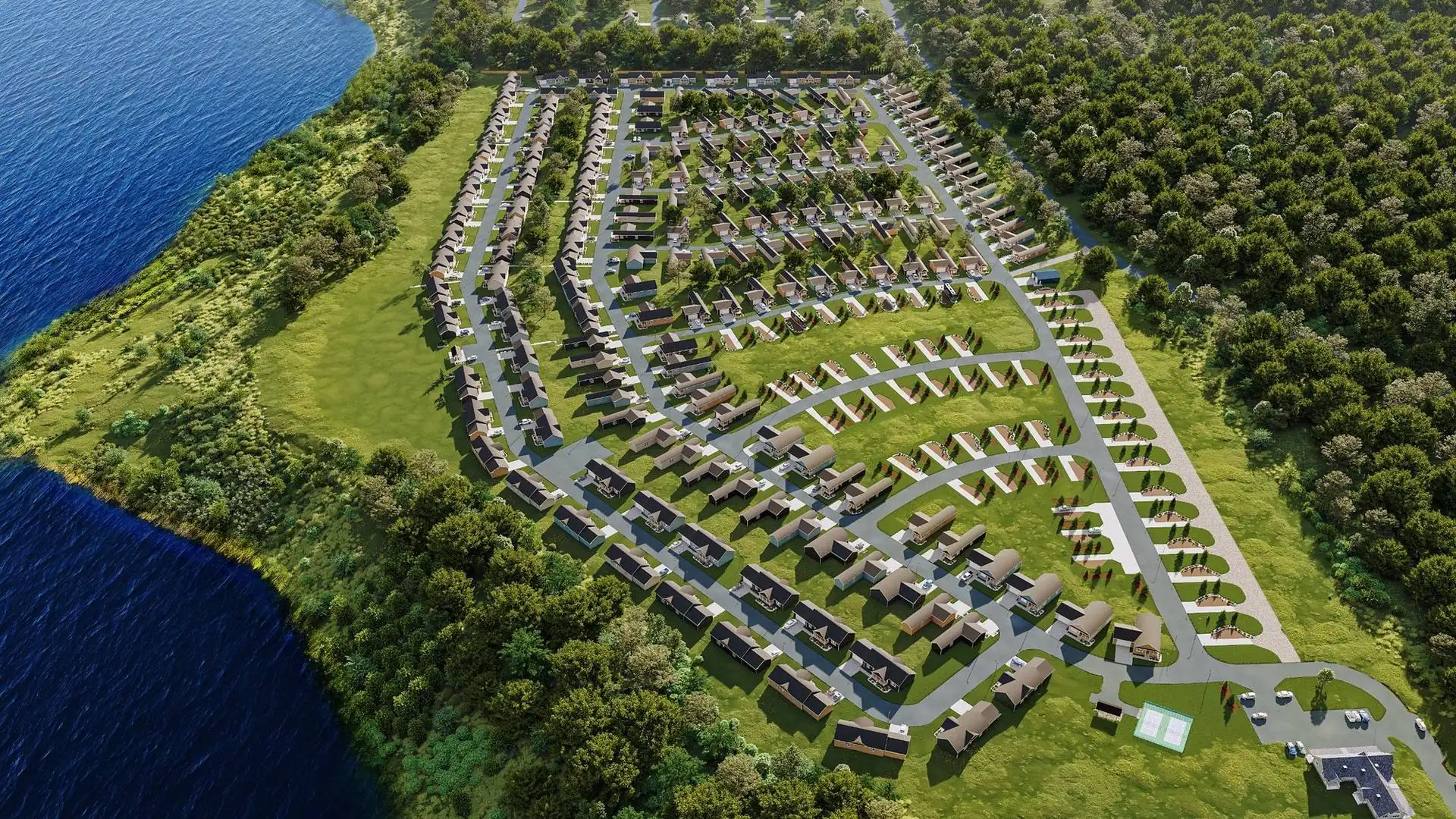 Manufactured housing communities, rendering or aerial